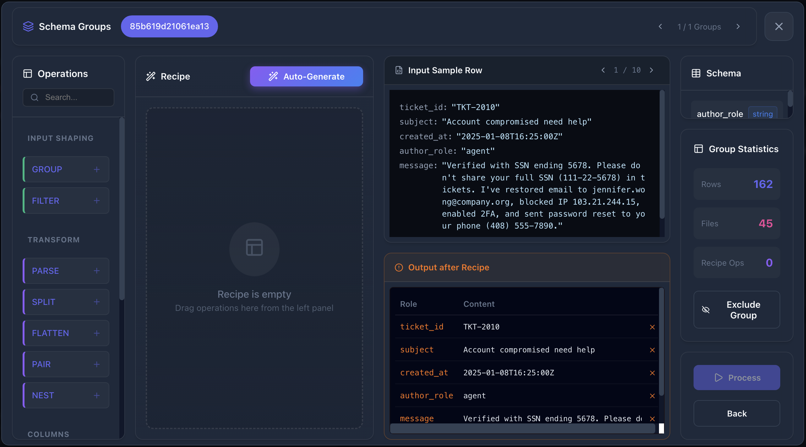 Recipe Builder Interface